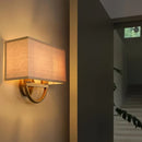 Wandlamp, 14-inch antiek messing linnen