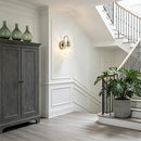 Wandlamp, 14-inch geborsteld metaal met helder glazen kap