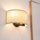 Wandlamp, 13-inch messing wit textiel