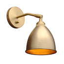 6-inch wandlamp van goudkleurig messing met ingebouwde schakelaar