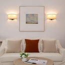 Boho wandlamp, 33 cm messing met linnen kap