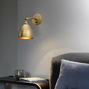 6-inch wandlamp van goudkleurig messing met ingebouwde schakelaar