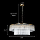 32-inch moderne messing kroonluchter met 2 lagen kristalglas