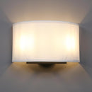 Wandlamp, 13-inch messing wit textiel