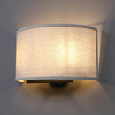 Boho wandlamp, 33 cm messing met linnen kap