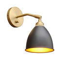 8 inch ovale metalen wandlamp, antiek messing & zwart