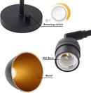 7-inch zwart metalen ovale wandlamp met ingebouwde schakelaar