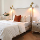 6-inch wandlamp van goudkleurig messing met ingebouwde schakelaar