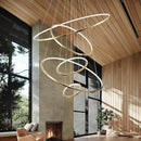 39,3-inch moderne dimbare 5-rings gouden led-kroonluchter