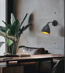 7-inch zwart metalen ovale wandlamp met ingebouwde schakelaar