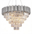 Kristallen kroonluchter, 70 cm moderne 5-laagse chroom