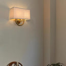 Wandlamp, 14-inch antiek messing linnen