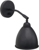 7-inch zwart metalen ovale wandlamp met ingebouwde schakelaar