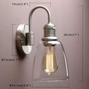 Wandlamp, 14-inch geborsteld metaal met helder glazen kap