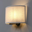 Boho wandlamp, 33 cm messing met linnen kap