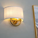 Wandlamp, 16-inch antiek messing met 2 lichtpunten en linnen kap