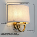 Wandlamp, 16-inch antiek messing met 2 lichtpunten en linnen kap