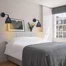 7-inch zwart metalen ovale wandlamp met ingebouwde schakelaar