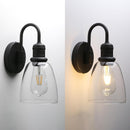 Wandlamp, 14-inch zwarte glazen kap