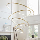 39,3-inch moderne dimbare 5-rings gouden led-kroonluchter