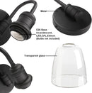 Wandlamp, 14-inch zwarte glazen kap